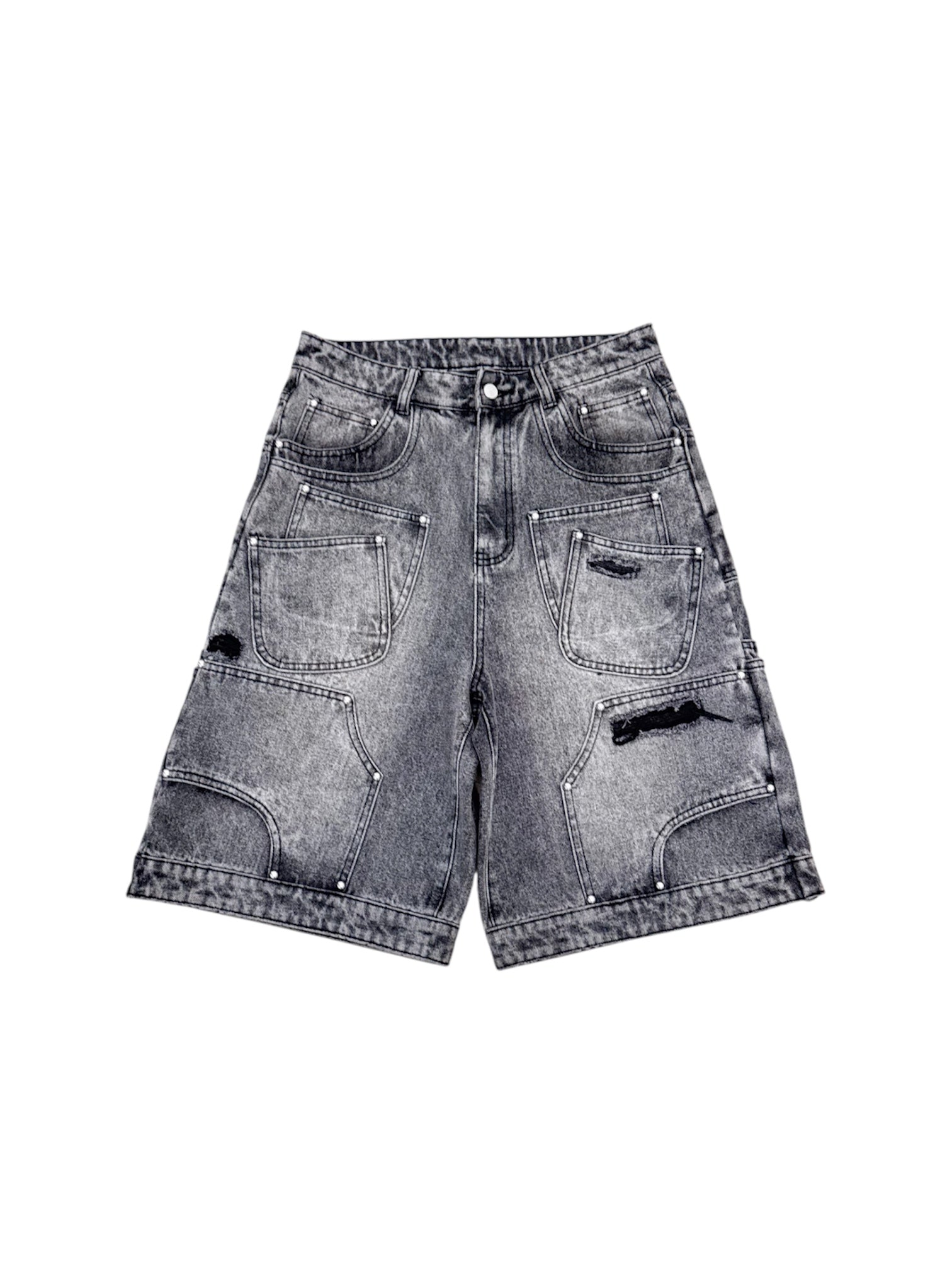 "CRYSTAL POCKET RUNNER" Moon Grey Jorts