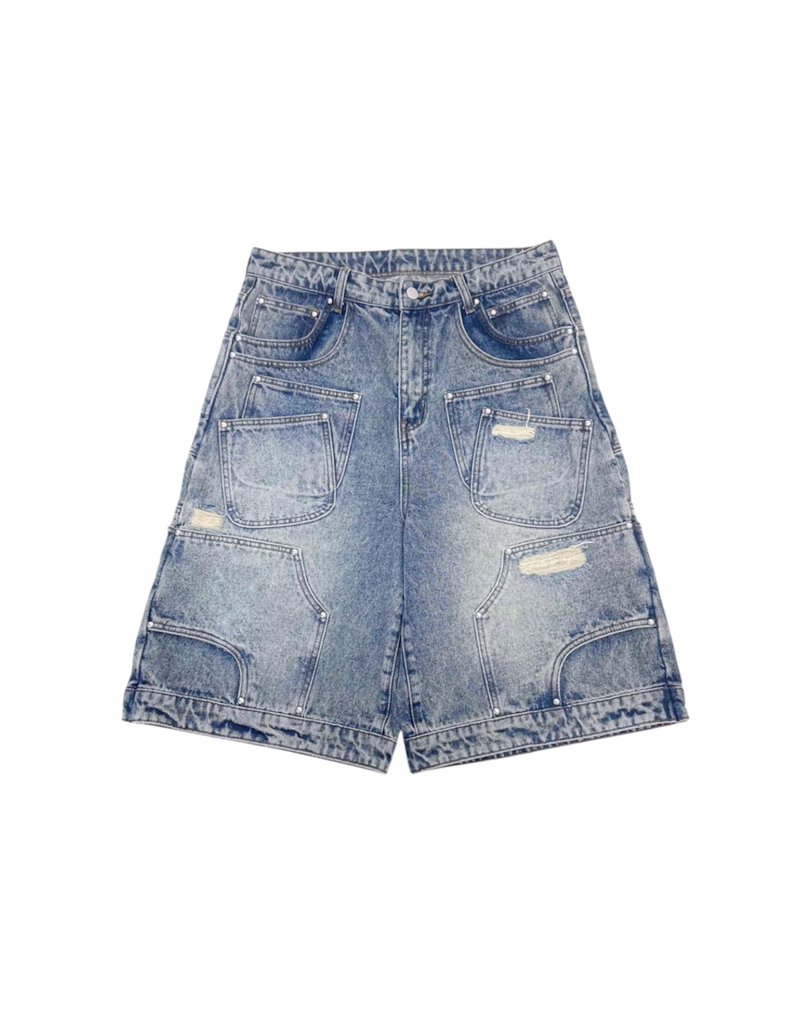 "CRYSTAL POCKET RUNNER" Oyster Blue Jorts